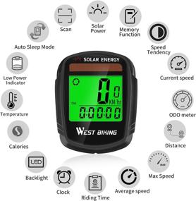 img 2 attached to 🚲 ICOCOPRO Bike Computer: Solar-Powered Speedometer & Odometer with Wireless Connectivity, Waterproof LCD Backlight, Automatic Wake-up, and Multi-Functions