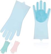 🧤 vgo silicone dishwashing gloves with reusable scrubber brush - heat resistant and durable (si2142) logo