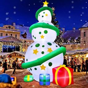 img 4 attached to 🎄 12 Ft Giant Christmas Tree Inflatables Decoration with Lights, Outdoor Blow Up Snowballs Tree with LEDs, Tethers, Stakes - Christmas Decor for Holiday Party, Yard, Garden, Lawn