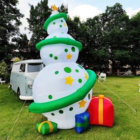 img 3 attached to 🎄 12 Ft Giant Christmas Tree Inflatables Decoration with Lights, Outdoor Blow Up Snowballs Tree with LEDs, Tethers, Stakes - Christmas Decor for Holiday Party, Yard, Garden, Lawn