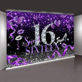 img 3 attached to 🎉 Sensfun Sweet 16 Серебряный Фиолетовый Фон с блеском боке: идеальное украшение для вечеринки девочек на 16-летие с бриллиантами, туфлями на высоком каблуке и реквизитом для фотосъемки "Sweet Sixteen"!