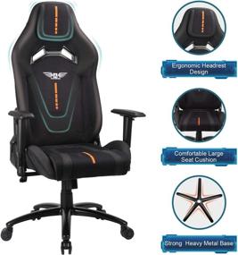 img 3 attached to 🎮 Gaming Chair - Acethrone Ergonomic PC Video Game Chairs, Comfortable Desk Chair for Teens and Adults, Big and Tall Reclining Office Chair – Black