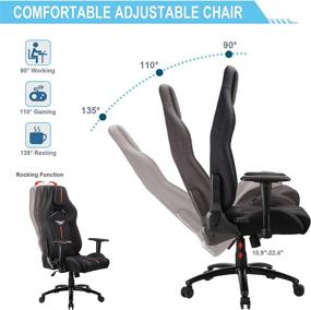 img 1 attached to 🎮 Gaming Chair - Acethrone Ergonomic PC Video Game Chairs, Comfortable Desk Chair for Teens and Adults, Big and Tall Reclining Office Chair – Black