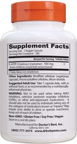 img 3 attached to Optimize Sleep & Mood Health with Doctor's Best 5-HTP – Non-GMO, Vegan, Gluten-Free, Soy-Free, 100mg
