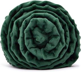 img 4 attached to 🌿 TONGDADA Dark Green Minky Dot Duvet Cover for 60''x80'' Weighted Blanket – Premium & Super Soft