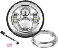 🏍️ sunpie мотоцикл 7-дюймовый led-фара chrome для harley davidson road king, road glide, street glide, electra glide, ultra limited, fat boy | кронштейнное кольцо для крепления включено логотип