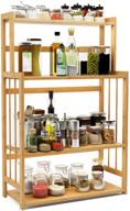 🎍 adjustable 4-tier bamboo spice rack organizer by little tree - ideal for kitchen, bathroom countertop storage - natural, space-saving spice bottle jars holder with shelf logo