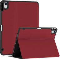 🔴 premium shockproof soke case for ipad air 4th generation 2020 - red | pencil holder, stand, touch id, 2nd pencil charging compatible logo