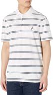 👔 nautica stripe bright white medium men's clothing: stylish shirts for a sharp look logo