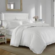 🛏️ laura ashley home annabella collection - luxury ultra soft comforter, all season premium bedding set with stylish delicate design for home décor - twin size, white logo