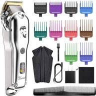 🔌 hatteker men's hair clipper | beard trimmer & hair trimmer for men | cordless clippers professional barbers grooming kit | ipx7 waterproof, rechargeable | colorful combs | silver logo