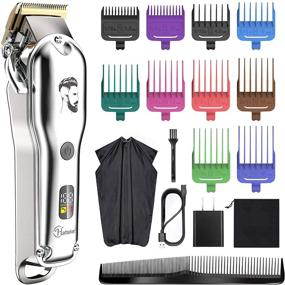 img 4 attached to 🔌 Hatteker Men's Hair Clipper | Beard Trimmer & Hair Trimmer for Men | Cordless Clippers Professional Barbers Grooming Kit | IPX7 Waterproof, Rechargeable | Colorful Combs | Silver