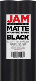 img 1 attached to 🎁 JAM PAPER Matte Black Gift Wrap - 50 Sq Ft Total - Includes 2 Rolls for Stylish Wrapping