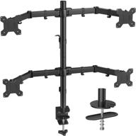 🖥️ huanuo quad monitor stand - fully adjustable heavy duty desk mount for 13-27 inch computer screens, supports up to 22lbs per arm, full articulation логотип