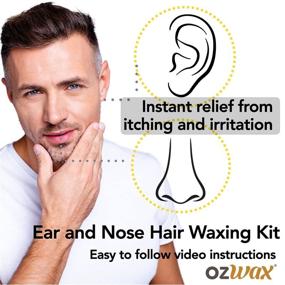 img 3 attached to 👃 OZWAX Nose Hair Removal Kit - Natural Nose Waxing for Men and Women. Perfect Nose Hair Wax Kit, Safe Nose Wax Sticks and Spatulas for Ear Hair Removal.