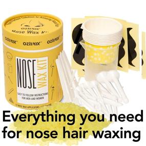 img 1 attached to 👃 OZWAX Nose Hair Removal Kit - Natural Nose Waxing for Men and Women. Perfect Nose Hair Wax Kit, Safe Nose Wax Sticks and Spatulas for Ear Hair Removal.