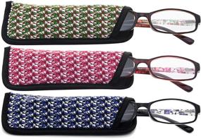 img 3 attached to 👓 Stylish 3-Pack Reading Glasses with Beautiful Patterns for Women