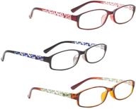 👓 stylish 3-pack reading glasses with beautiful patterns for women logo