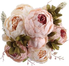 img 4 attached to 🌸 DuoVlo Vintage Artificial Peony Silk Flowers - Stunning Light Pink Wedding Home Decoration & Gift, Pack of 1