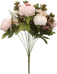 img 3 attached to 🌸 DuoVlo Vintage Artificial Peony Silk Flowers - Stunning Light Pink Wedding Home Decoration & Gift, Pack of 1