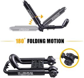 img 1 attached to 🛶 AA-Racks J-Bar Rack Roof Top Mount with 16 Ft Ratchet Lashing Straps &amp; 10 Ft Ratchet Bow and Stern Tie Down Straps: Folding Carrier for Canoes, SUPs, and Kayaks on SUVs, Cars, and Trucks