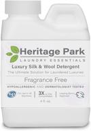 🧴 heritage park silk & wool detergent - fragrance free, hypoallergenic, & dermatologist tested - safe for natural fabrics - gentle & effective - ph neutral - enzyme free - 3x concentrated formula - 4 fl oz logo