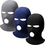 pieces 3 hole knitted balaclava thermal logo