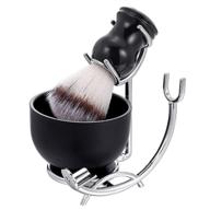 🧔 ccbeauty 3-in-1 shaving brush set for men - includes shaving brush, large stainless steel shaving bowl (3.23'') and safety razor stand - perfect christmas gift set logo