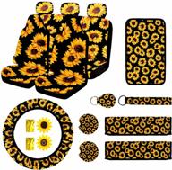 complete your car with a vibrant 17 pc sunflower car accessories set logo
