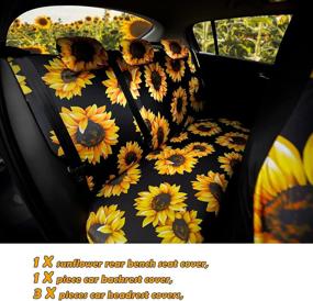 img 2 attached to Complete your Car with a Vibrant 17 PC Sunflower Car Accessories Set