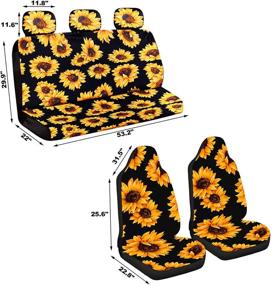 img 1 attached to Complete your Car with a Vibrant 17 PC Sunflower Car Accessories Set