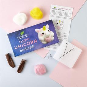 img 2 attached to 🦄 Beginner's DIY Fluffy Unicorn Needle Felting Kit – Sandy Leaf Farm Set with Felting Wool, Pad, Needle, Finger Protectors, Press-On Eyes