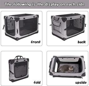 img 1 attached to 🐶 Multipurpose GPR Portable Folding Dog Soft Crate: Indoor & Outdoor Travel Kennel Cat Carrier with 3-Door Mesh, Strong Steel Frame & Locking Zippers (L：32"x23"x23", Gray)