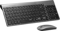 topmate ultra slim wireless keyboard and mouse combo - 2.4g silent, scissor switch, with cover - gray black (pc/laptop/windows/mac) logo