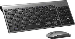 img 4 attached to TopMate Ultra Slim Wireless Keyboard and Mouse Combo - 2.4G Silent, Scissor Switch, with Cover - Gray Black (PC/Laptop/Windows/Mac)