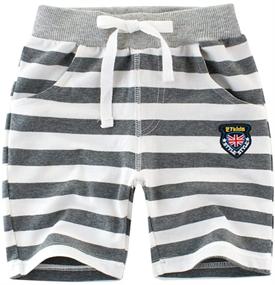 img 4 attached to 👦 LittleSpring Little Striped Shorts: Stylish Summer Boys' Clothing for Your Little One