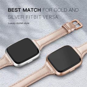 img 1 attached to Универсальные кожаные ремешки EDIMENS для Fitbit Versa 2 / Fitbit Versa Lite и здоровья и релаксации