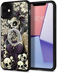 img 3 attached to 📱 SYtrad Sugar Skull iPhone 11 Case: Slim Hybrid Shockproof Cover + Grip Ring Holder - Multi-Function, Soft & Hard Tire Design - Ultimate Phone Protection!