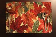 thanksgiving foliage tapestry placemat with tache designs logo