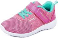 👟 glitter fashion running shoes harvest land girls sneakers with mesh breathability and slip-on hook and loop – ideal for toddlers, little kids, and big kids logo