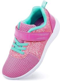 img 2 attached to 👟 Glitter Fashion Running Shoes Harvest Land Girls Sneakers with Mesh Breathability and Slip-on Hook and Loop – Ideal for Toddlers, Little Kids, and Big Kids