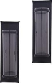 img 3 attached to 🖼️ Danya B Wrought Iron Rectangle Wall Accent - Set of 2 Metal Pillar Candle Sconces with Glass Inserts, Black