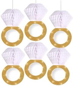 img 4 attached to Enhance Your Bridal Shower with Cooper life's Honeycomb Ring Hanging Decorations - SIX Pack