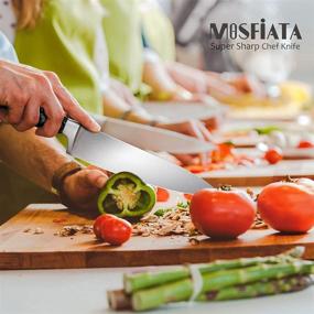 img 1 attached to 🔪 8-inch Full-Tang Kitchen Chef Knife by MOSFiATA - High Carbon Stainless Steel Super Sharp Knife for Cooking, Vegetables, and Meat - Ergonomic Handle - Ideal for Kitchen and Restaurant Use