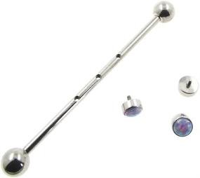 img 3 attached to Premium Titanium Internal Thread 14g Bar, 34mm/38mm Length - Implant Grade Straight Ear Cartilage Industrial Barbell by NewkeepsR