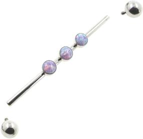 img 2 attached to Premium Titanium Internal Thread 14g Bar, 34mm/38mm Length - Implant Grade Straight Ear Cartilage Industrial Barbell by NewkeepsR