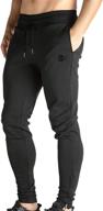 👖 stylish brokig mens zip joggers: casual gym workout track pants with pockets - slim fit & comfortable sweatpants logo