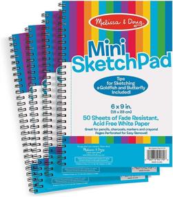 img 4 attached to 📝 Melissa & Doug Mini-Sketch Spiral-Bound Pad (6 x 9 inches) - 4-Pack: Portable Art Supplies for Creative Expression