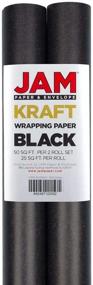 img 2 attached to JAM PAPER Gift Wrap - Black Kraft Wrapping Paper - 50 Sq Ft Total - 2 Rolls/Pack