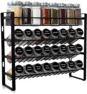 amtiw 4 tier spice organizer - detachable seasoning rack for kitchen countertop and cabinet storage with hooks, freestanding or wall mount spice rack without jars logo